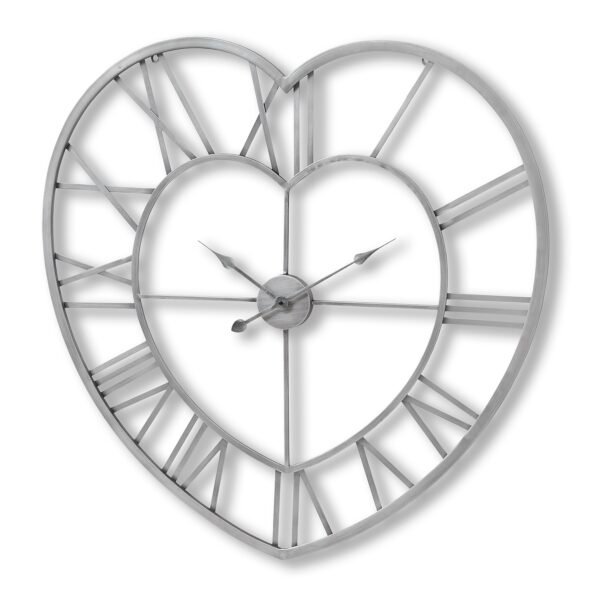 A unique shaped clock featuring a heart design