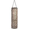 This is the Medium Wicker Lantern with Glass Hurricane.  Add natural texture to your home with our wicker lantern range. These beautifully woven wicker pieces have an earthy texture that can be used to instantly add a relaxed