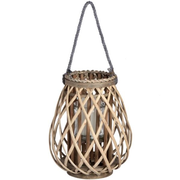 Infuse your space with authentic charm through this artfully woven rattan lantern