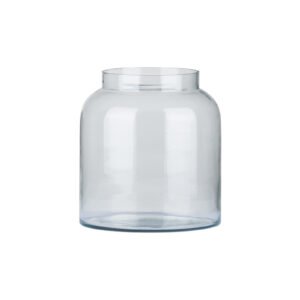 This Small Apothecary Jar is highly functional and useful for displaying blooms of flowers and plants. The use of the clear glass gives it a contemporary feel while the size of this jar being 19cm high