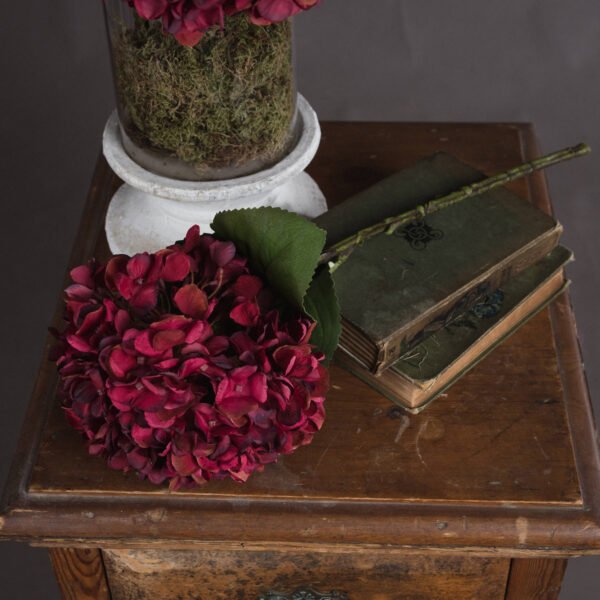 layered appearance of mature hydrangea blooms. Each stem boasts a generous 18cm flower head