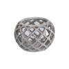 A masterful blend of contemporary design and traditional craftsmanship defines this ceramic lattice hurricane lantern