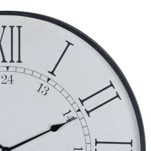 at 80cm in diameter and 8cm deep this is a statement item that would look beautiful in any interior as part of a wall space. The neutral finish teamed with the roman numerals on the clock face provide a traditional feel that will fit in with most interiors.