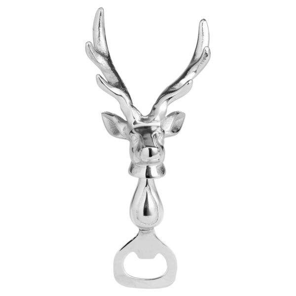 This Silver Nickel Stag Head Bottle Opener is a stylish drinks cabinet accessory which has great gifting potential