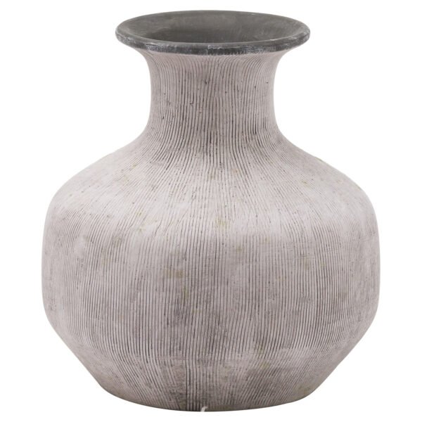 This is the Bloomville Squat Stone Vase. A wonderfully earthy and neutral piece that will hold broad appeal. Timeless