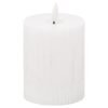 This real wax battery operated pillar candle is perfect for decorating your home or adding the finishing flourish to your wedding venue. The textured finish to this candle gives it an extra special element that will This real wax battery operated pillar candle is perfect for decorating your home or adding the finishing flourish to your wedding venue. The textured finish to this candle gives it an extra special element that will subtly layer additional texture into a space. Candles are the simplest way to create a warm atmosphere. The amber LED flame flickers gently to imitate the effect of a real flame but without the messy wax