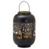 This is the Large Glowray Christmas Dome Forest Lantern. A stunning lantern with a metallic interior which shows its intricate cutwork pattern off beautifully. A perfect addition to add atmosphere and warmth to interiors and perfectly inkeeping with the trend towards darker interiors. This lantern will look lovely alone or in combination with an array of others in the same finish. Add one of our real wax LED candles (sold separately) to finish the look.