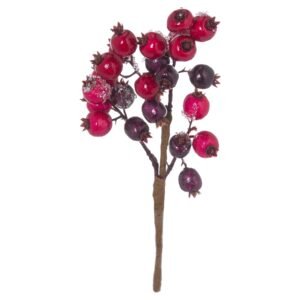 This is the Fat Red Berry Pick. A stem of glossy red berries. Use within festive / winter arrangements or snipped into pieces