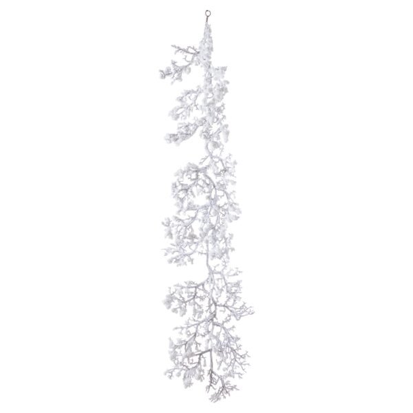 Create an enchanting winter wonderland atmosphere with this delightfully frosted garland that adds depth and dimension to any seasonal display. The carefully detailed snow-dusted foliage provides an authentic wintry aesthetic that appears freshly fallen from nature's own canvas. Perfect for retail environments seeking to create immersive holiday displays