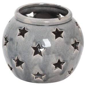 Showcasing a subtly distressed ceramic glaze with a sophisticated grey finish