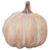 Enhance your seasonal retail collection with this set of six carved wood-effect pumpkins