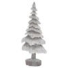 This is the Carved Wood Effect Grey Snowy Tree. The perfect piece to bring some subtle and tasteful Christmas vibes to a space. This carved wood effect tree's slim footprint makes it an ideal choice for window and shelf display. With two matching sizes available its easy to deliver an impactful staggered height display that will tone in with a room's decor.