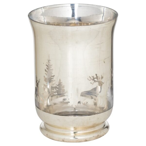 Illuminate any space with the Handcrafted Silver Forest Large Candle Holder from The Noel Collection. Its intricate tree motif and shimmering silver finish create a captivating ambiance. Ideal for pairing with rustic or contemporary decor