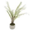 A stunning representation of botanical authenticity awaits in this white stone-potted creation. Each delicate frond cascades naturally