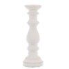 This sculptural ceramic column radiates minimalist charm with its pristine matt white finish and architectural silhouette. The tall cylindrical form creates a dramatic focal point