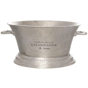 This is the Large Antique Pewter Champagne Cooler. This matt finish handcrafted champagne cooler is the perfect centrepiece for home entertaining. Fill with ice and your favourite bubbles and enjoy.