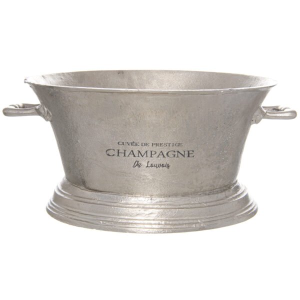 This is the Large Antique Pewter Champagne Cooler. This matt finish handcrafted champagne cooler is the perfect centrepiece for home entertaining. Fill with ice and your favourite bubbles and enjoy.