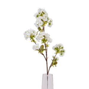 This exceptional artificial blossom stem delivers a ethereal display of delicate white petals that tower majestically at 130cm in height. Each branch exhibits meticulous detail in its natural-looking texture and graceful arching form