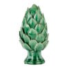 This is the Globe Green Chianti Artichoke. A distinctive artichoke ornament brought to life by its vibrant green glaze and distressed detailing. The perfect handcrafted ceramic to finish the look of a favourite sideboard or shelf space. Display alone or paired with a matching item in a larger size.