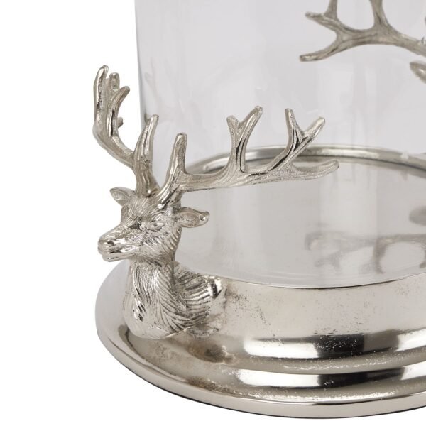 creating a captivating interplay of light and shadow. The polished silver base and rim add a luxurious finish