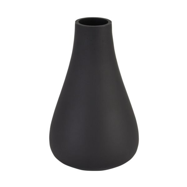 This Black Tapered Glass Vase has a tactile