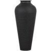 This is the Matt Black Hammered Vase with Lid. A handcrafted