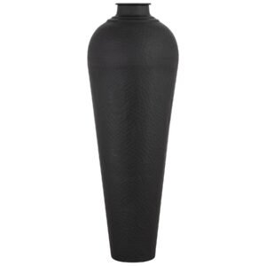 Unveil a new dimension of style with our Matt Black Large Hammered Vase