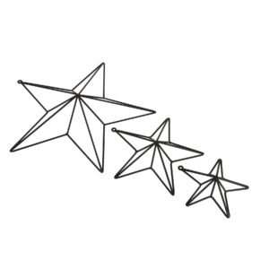 contemporary black metal star for wall mounting. Part of a set of three in alternative sizes