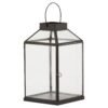 Embrace modern minimalism with this sleek black metal lantern