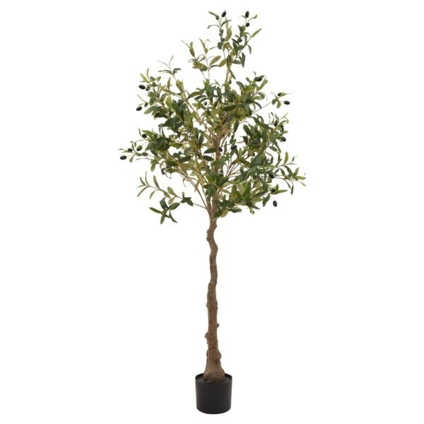 Bring the Mediterranean ambiance indoors with this meticulously detailed artificial olive tree. Every aspect has been thoughtfully crafted