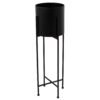 Modern aesthetics reach new heights with this sleek cylindrical planter