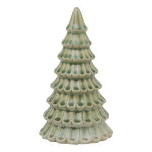 This minimalist ceramic fir tree in a soothing light green shade represents modern festive décor at its finest. The clean lines and unadorned surfaces create a calming presence that seamlessly blends with both traditional and contemporary winter displays. The artful simplicity of the design allows it to serve as both a standalone statement piece or as part of a curated collection. For optimal visual impact