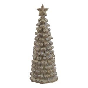 Infuse your winter décor with this enchanting cedar sculpture that marries rustic charm with contemporary design. The artfully crafted beige finish provides a refreshing alternative to traditional green holiday trees