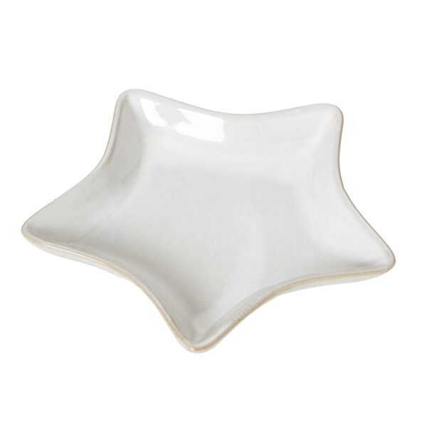 Infuse your space with celestial charm through this pristine white ceramic star dish