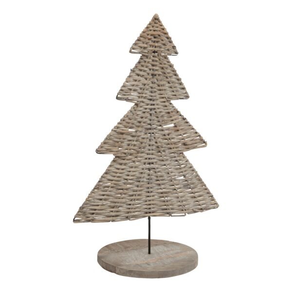 A graceful fusion of traditional weaving techniques creates this large-scale decorative tree ornament