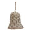 A rustic yet refined wicker bell decoration that sets a magical holiday mood with its traditional craftsmanship and organic appeal. The intricate weave pattern creates delightful shadows when illuminated