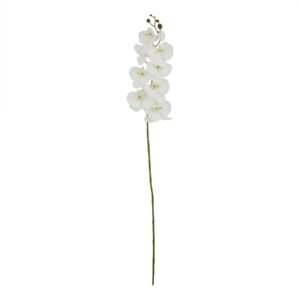 Introducing a showstopping artificial orchid stem that brings the grace of exotic blooms into any interior space. This meticulously detailed white butterfly orchid captures the delicate essence of its natural counterpart