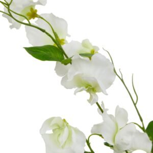 this delicately detailed white sweetpea stem brings the essence of spring indoors with lifelike petals and authentic coloring. The graceful curves and subtle shading of each petal showcase unmatched realism