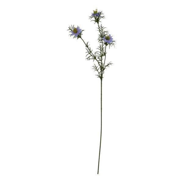 Bring the ephemeral charm of wildflower meadows indoors with this lifelike Purple Nigella stem. The delicate