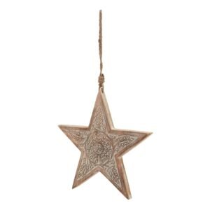 Our Natural Wooden Large Patterned Hanging Star is a beautifully crafted piece that will impress your customers. Featuring an intricate