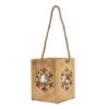 Illuminate your store's winter collection with the Natural Wooden Large Snowflake Tealight Candle Holder. This intricate