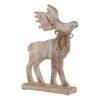 Discover the allure of our White Wash Large Wooden Sparkle Stag Decoration. This exquisite piece showcases a rustic white wash finish adorned with subtle sparkles