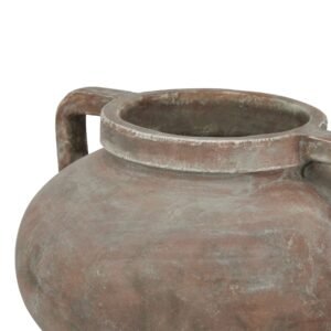 this Siena Brown Pelike Pot brings classical elegance to any retail collection. The substantial terracotta vessel features authentic weathered patina and traditional twin handles