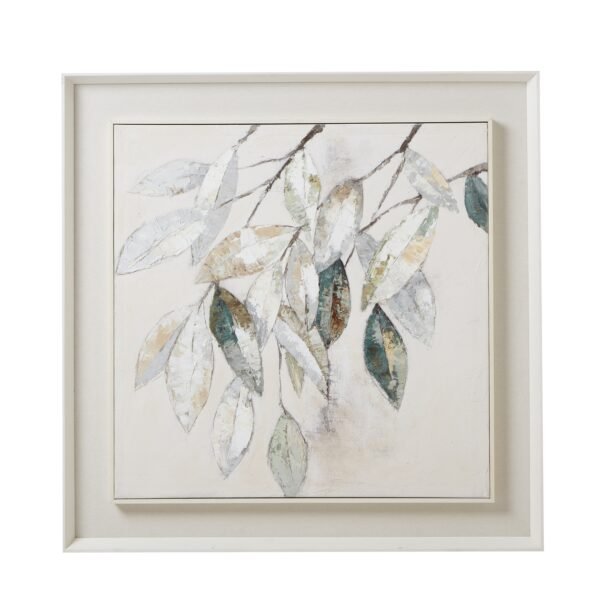 Elevate your customers' spaces with our exquisite Dolce Mottle Leaf Framed Painting. This captivating piece showcases delicate