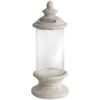 This distinguished glass lantern merges modern design with antique charm