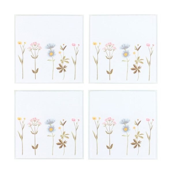 Floral Glass Coaster Set - Image 2