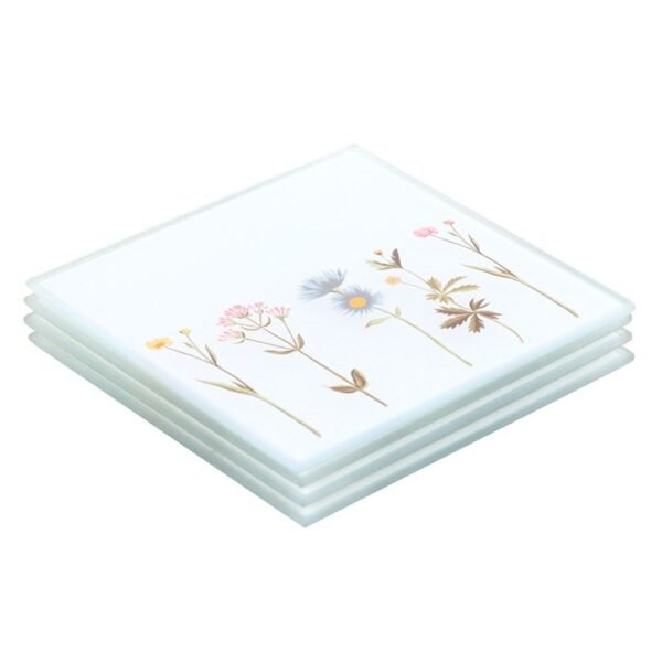 Floral Glass Coaster Set - Image 4