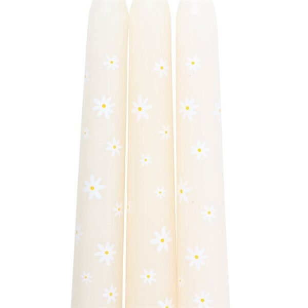 Set of 3 Carrot Patch Daisy Taper Candles - Image 5