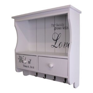 Wall Unit in White with Hooks