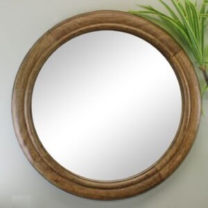 Mango Wood Circular Wall Mirror